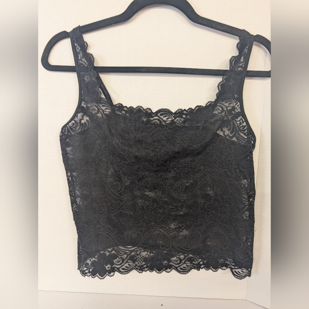 Black Camisole Sheer Lace Fabric